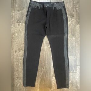 Black Jeans with Pleather Trim